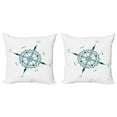 thumbnail image 1 of Ambesonne Compass Throw Pillow Cover 2 Pack, Floral Design Drawing, 18", Cream Dark Green, 1 of 2