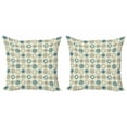 thumbnail image 1 of Ambesonne Compass Throw Pillow Cover 2 Pack, Marine Inspired Retro, 16", Beige Teal, 1 of 2