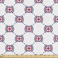 thumbnail image 1 of Ambesonne Compass Fabric by the Yard Upholstery, Diamond Windrose Leaf, 1 Yard, Dark Blue Dark Coral, 1 of 4