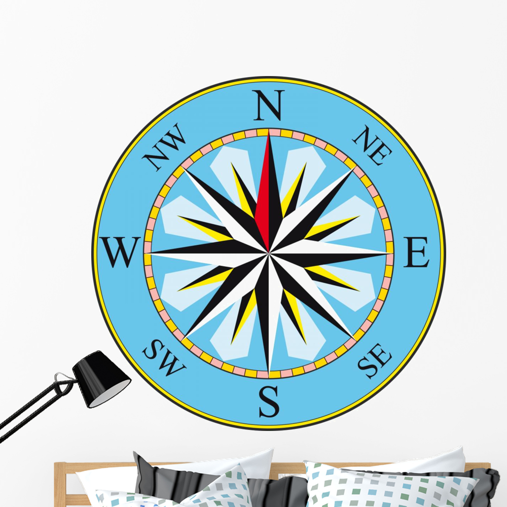 Compass Wall Decal by Wallmonkeys Peel and Stick Graphic (48 in H x 48 ...