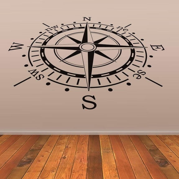 Compass Wall Sticker Creative Home Decor Living Room Decorative Vinyl Waterproof House Decor 44x70cm