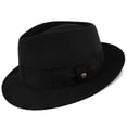 thumbnail image 1 of Walrus Hats Compass Black Diamond Crown Fedora – 100% Australian Wool Felt Hat with Grosgrain Band & Walrus Logo Pin – Stylish Unisex Fedora, 1 of 7