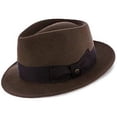 thumbnail image 1 of Walrus Hats Compass Brown Diamond Crown Fedora – 100% Australian Wool Felt Hat with Grosgrain Band & Walrus Logo Pin – Stylish Unisex Fedora, 1 of 7