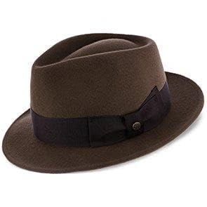 Walrus Hats Compass Brown Diamond Crown Fedora – 100% Australian Wool Felt Hat with Grosgrain Band & Walrus Logo Pin – Stylish Unisex Fedora