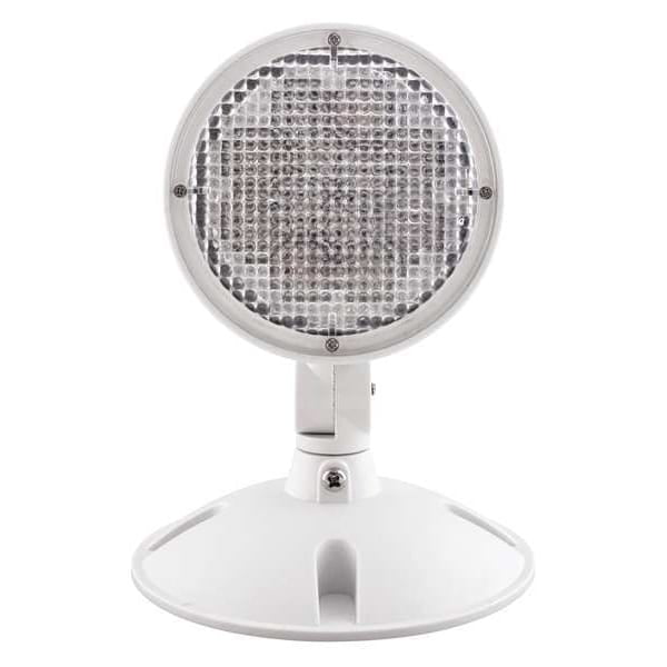 Sleek White LED Emergency Light for Wet Locations, 3V, Adjustable