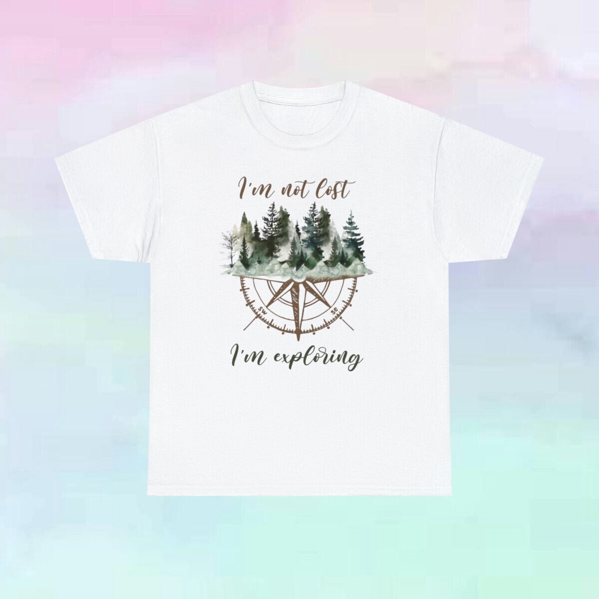 Compass Wilderness I'm Not Lost I'm Exploring Cotton T Shirt