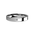 thumbnail image 1 of Compass Wind Rose Laser Engraved Silver Tungsten Carbide Ring, 4mm, Size 4, 1 of 2