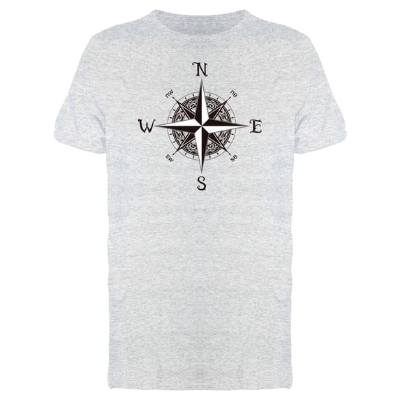 Compass Wind Rose Tattoo Style T-Shirt Men -Image by Shutterstock, Male Large