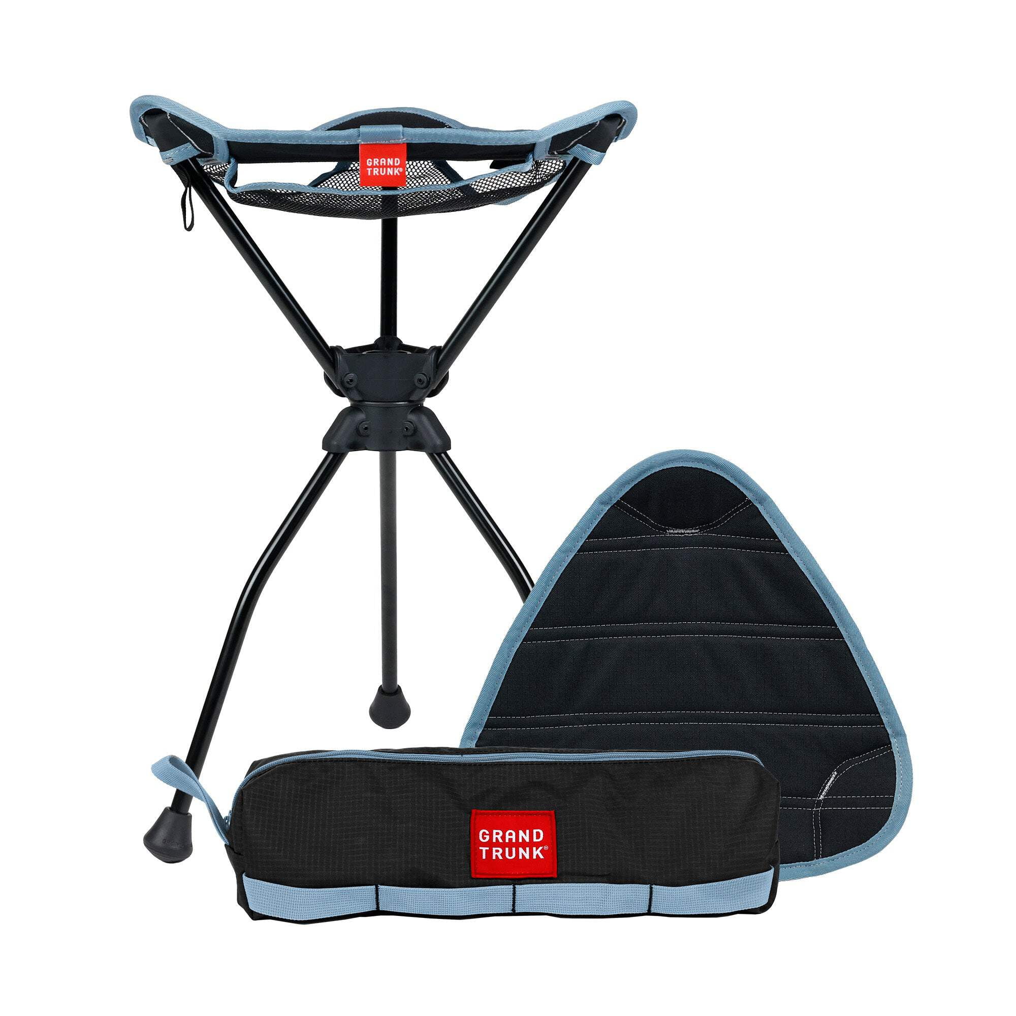 Sea Black Extra Tall Swivel Camping Stool with Aluminum Frame