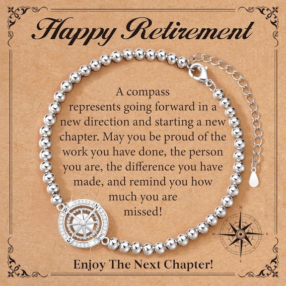 Compass bracelet for women, farewell gift for leaving a job, Christmas gift for friends, teachers, and colleagues
