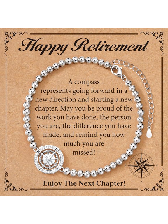 Compass bracelet for women, farewell gift for leaving a job, Christmas gift for friends, teachers, and colleagues