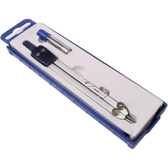 Compass for Geometry - Professional Metal Drawing Compass with Lead Refill