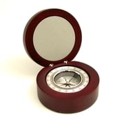 Compass in Rosewood Finished Hinged Box with Aluminum Engraving Plate QGM21409