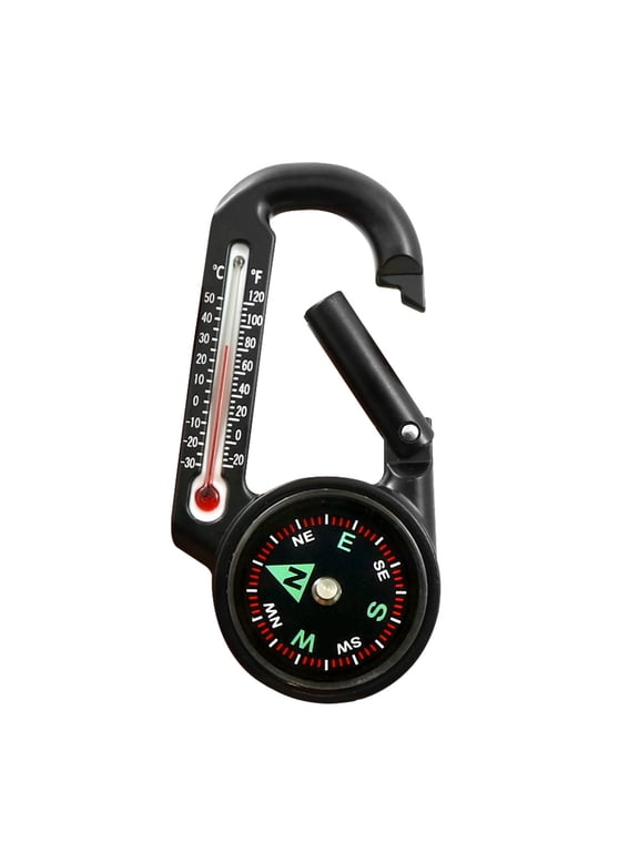 Compasses Carabiner, Multifunctional Thermometers Keyring Keychains for Hiking Camping Climbing Hunting Travelling