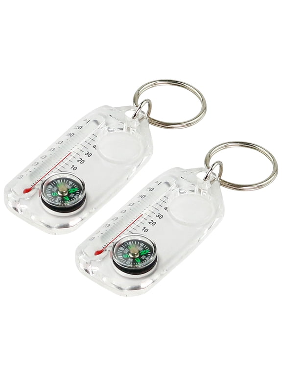 Compasses Pendant Thermometers Keychain Pocket Sized Compasses Keyring Guiding Compasses Thermometers Keyring For Hiking
