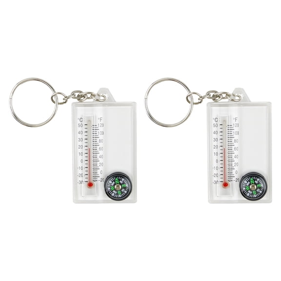 Compasses Pendant Thermometers Keychain Pocket Sized Compasses Keyring Guiding Compasses Thermometers Keyring For Hiking