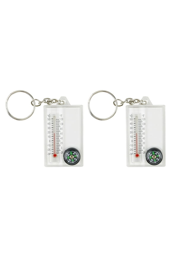 Compasses Pendant Thermometers Keychain Pocket Sized Compasses Keyring Guiding Compasses Thermometers Keyring For Hiking