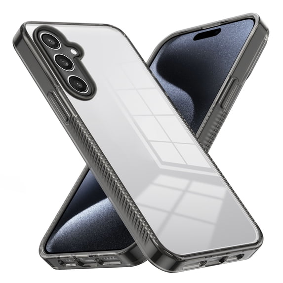 Compatiable with Samsung Galaxy A13 5G Case Clear, Transparent Crystal Shockproof Phone Case, Slim Anti-Scratch Hard PC + Soft TPU Back Protective Cover Bumper Non-Slip Design, Black