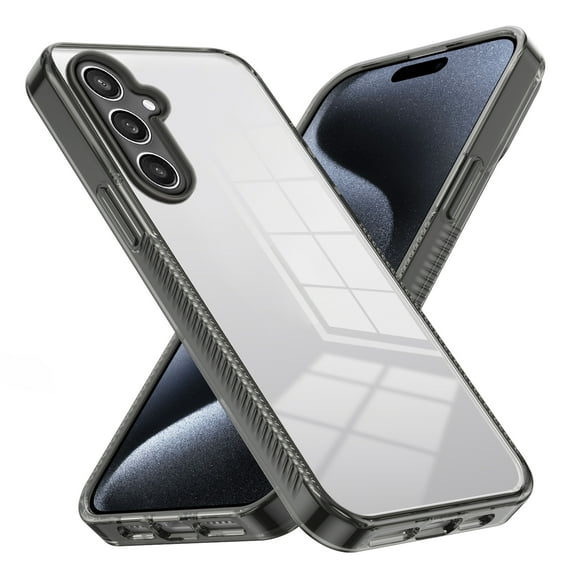 Compatiable with Samsung Galaxy A14 5G Case Clear, Transparent Crystal Shockproof Phone Case, Slim Anti-Scratch Hard PC + Soft TPU Back Protective Cover Bumper Non-Slip Design, Black