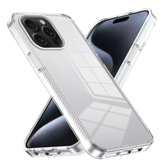 Compatiable with iPhone 12 Pro Max Case Clear, Transparent Crystal Shockproof Phone Case, Slim Anti-Scratch Hard PC + Soft TPU Back Protective Cover Bumper Non-Slip Design, Clear