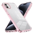 thumbnail image 1 of Compatiable with iPhone 12 Pro, iPhone 12 Case Clear, Transparent Crystal Shockproof Phone Case, Slim Anti-Scratch Hard PC + Soft TPU Back Protective Cover Bumper Non-Slip Design, Pink, 1 of 8