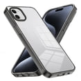 thumbnail image 1 of Compatiable with iPhone 12 Pro, iPhone 12 Case Clear, Transparent Crystal Shockproof Phone Case, Slim Anti-Scratch Hard PC + Soft TPU Back Protective Cover Bumper Non-Slip Design, Black, 1 of 8