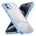 thumbnail image 1 of Compatiable with iPhone 12 Pro, iPhone 12 Case Clear, Transparent Crystal Shockproof Phone Case, Slim Anti-Scratch Hard PC + Soft TPU Back Protective Cover Bumper Non-Slip Design, Blue, 1 of 8
