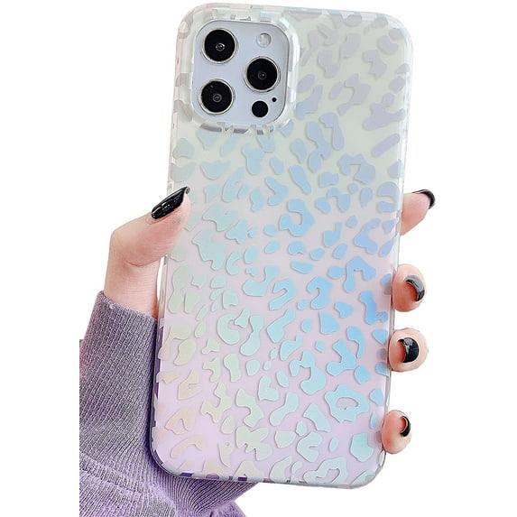 Compatiable with iPhone 13 Pro Max Case with Leopard,for Girly Women,Shiny Shockproof Clear Animal Pattern Matte Soft Bumper Hard Back Cover for iPhone 13 Pro Max 6.7 inch 2021 Leopard