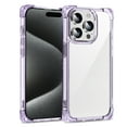 thumbnail image 1 of Compatiable with iPhone 15 Pro Max Case Clear, Transparent Four Corner Shockproof Phone Case, Slim Anti-Scratch Crystal PC Back Protective Cover Bumper Wireless Charging For iPhone 15 Pro Max, Purple, 1 of 8