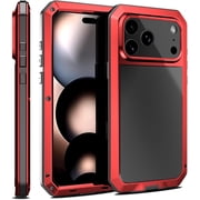 Compatiable with iPhone 18 Pro Max Case,360 Full Body Protective Cover Heavy Duty Shockproof [Tough Armour] Aluminum Alloy Metal Case with Silicone Built-in Screen Protector