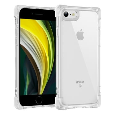 Compatiable with iPhone 7 / 8 / SE 2020 / SE 2022 Case Clear, Transparent Four Corner Shockproof Phone Case, Slim Anti-Scratch Crystal PC Back Protective Cover Bumper Wireless Charging, Clear