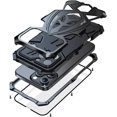 thumbnail image 1 of Compatibility with iPhone 16 Pro Max Case Heavy Duty Protection Rugged Screw Full Body Military Grade Metal Bumper Rubber with Hard Durable Phone Cases Cover Men  2024 Black, 1 of 14