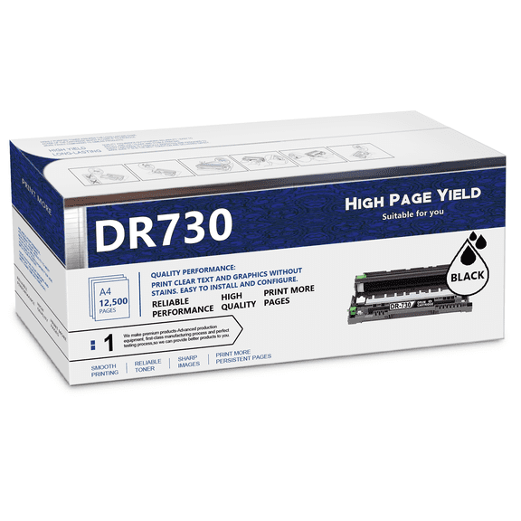 Compatible 1 Pack DR-730 DR730 High Yield Black Drum Unit Replacement for Brother MFC-L2750DW MFC-L2710DW HL-L2390DW DCP-L2550DW HL-L2350DW MFC-L2750DWXL HL-L2370DW/DWXL Printer