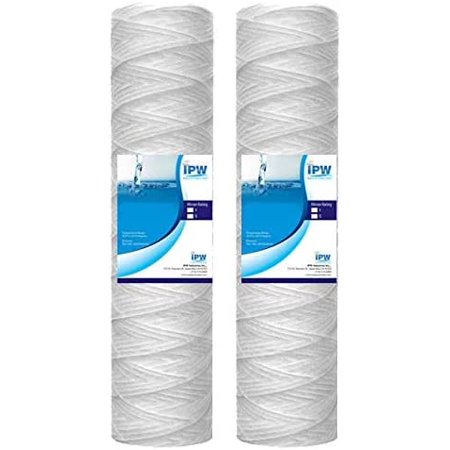Compatible 10"x2.5" EcoPure EPW2S String Wound Whole Home Replacement Water Filter-Universal Fits Most Major Brand Systems (2 Pack), White price history and forecast - Isopure Water EPW2S