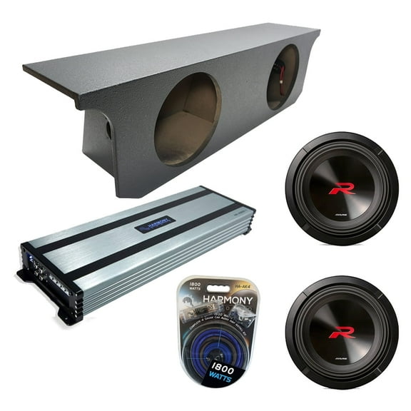 07-18 Jeep Wrangler JK Unlimited Alpine R2-W12D2 Dual 12" Rhino Coated Sub Box