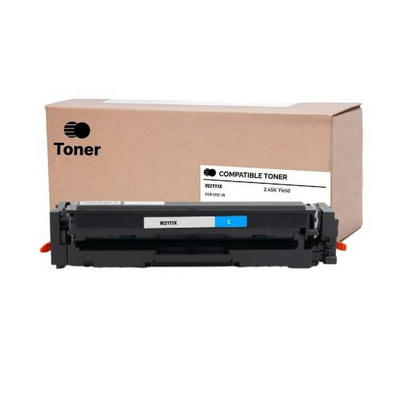Compatible 206X (W2111X) Toner Cartridge, Cyan 2.45K High Yield, With New Chip