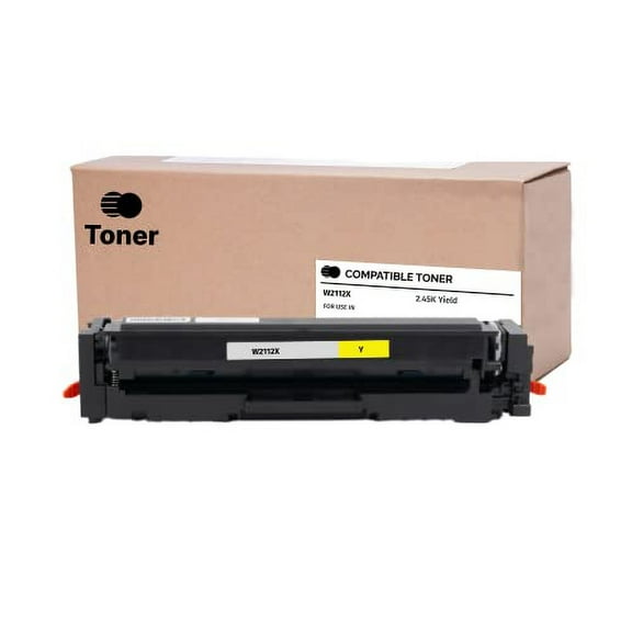 Compatible 206X (W2112X) Toner Cartridge, Yellow 2.45K High Yield, With New Chip