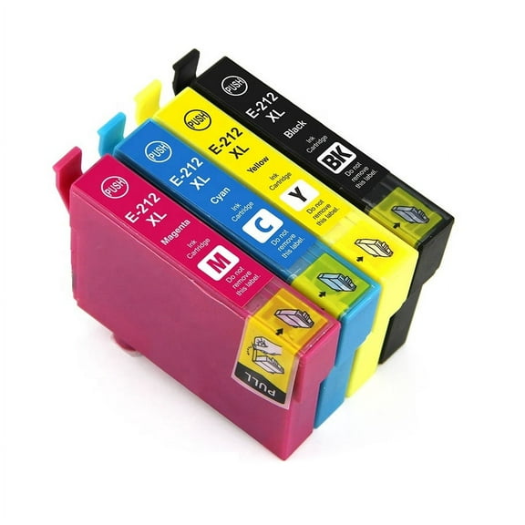 Compatible 212XL Ink Cartridges for T212XL, Black & Tri-Color, 4 Count