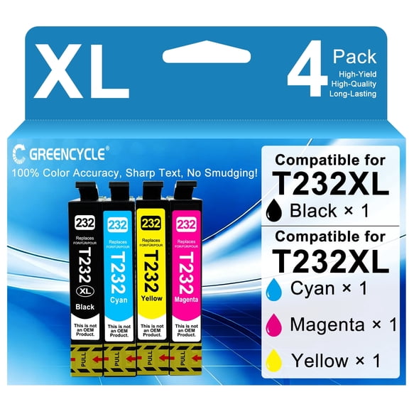Compatible Ink Cartridges Combo Pack Replacement High Yield Ink Cartridge Compatible with XP-4200 WF-2930 XP-4205 WF-2950 Printers (1 BK/1 C/1 M/1 Y-4 Pack)