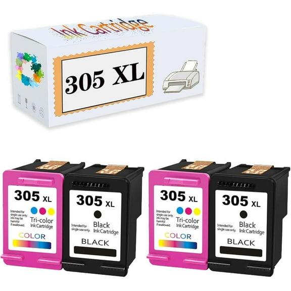 Compatible 305 XL Ink Cartridges Replacement for HP DeskJet 2710 2720 Series DeskJet Plus 4110 4120 4130 Series Envy 6010 6020 6030 Series Envy Pro 6420 6430 Series 2 Black 1 Color