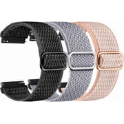 20mm Stretch Nylon Replacement Watch Bands Compatible with 3Plus Vibe Plus, Vibe+ Gen 2, Vibe Lite, Vibe Lite BT, Vibe Pro, Elastic Breathable Adjustable Wristband
