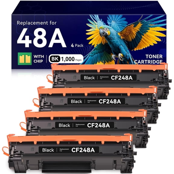 Compatible 48a Toner Cartridge Replacement for HP 48a CF248a Toner Cartridge |Compatible for HP LaserJet Pro M15a, M15w, M16a;MFP M28a, M28w, M29a, M29w Printer (Black, 4-Pack)