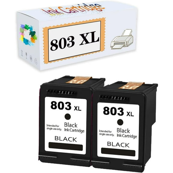 Compatible 803 XL Ink Cartridges Replacement for HP Deskjet 1112 2130 2132 3630 3632 Officejet 3830 4650 4652 Envy 4516 4512 4520 4522 Printers 1 Black 1 Color
