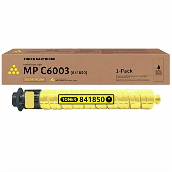 Compatible 841850 Toner Cartridge Replacement for Ricoh Aficio MP C4503 C5503 C6003 Lanier MP C4503 C5503 C6003 Savin MP C4503 C5503 C6003 Printe MP C6003 Toner Cartridge(1 Pack, Y