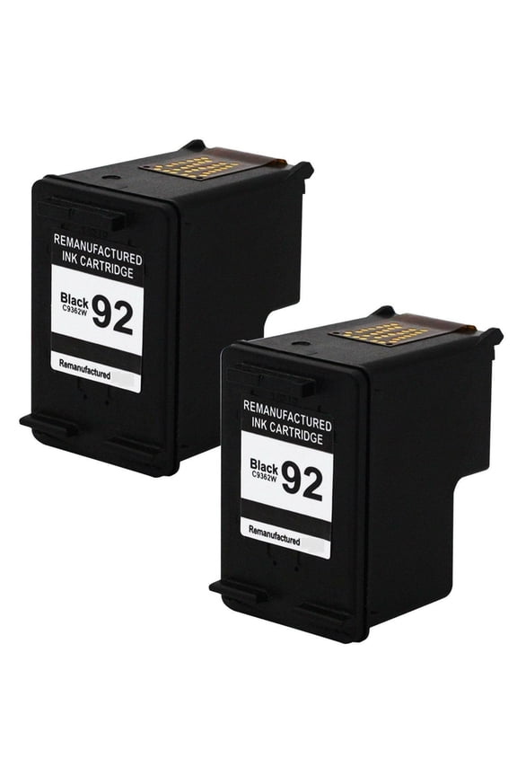 Compatible 92 Black Replacement Ink Cartridge for Deskjet 5420 5440 Photosmart 7850 C3100 PSC 1507 1510 Printer Series -2 Black
