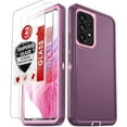thumbnail image 1 of Compatible for A53 5G Case: Samsung A53 5G Case with 2 PCS Tempered Glass Screen Protectors, 3 in 1 Full Body Shockproof Rubber Dustproof Rugged Protection Phone Case for A 53 5G, Wine Red/Pink, 1 of 15
