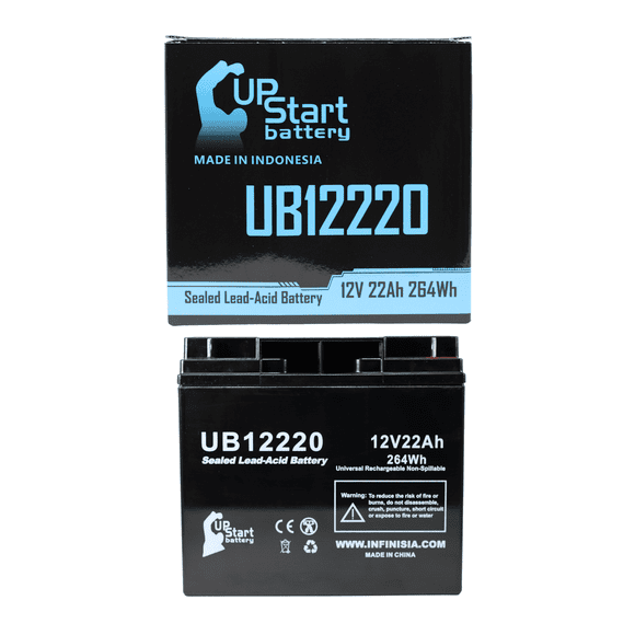 Compatible APC RBC7 Battery - Replacement UB12220 Universal Sealed Lead Acid Battery (12V, 22Ah, 22000mAh, T4 Terminal, AGM, SLA)