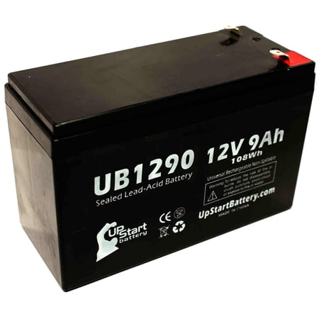 Compatible APC RVC12 Battery - Replacement UB1290 Universal Sealed Lead Acid Battery (12V 9Ah, 9000mAh, F1 Terminal, AGM, SLA) - Includes TWO F1 to F2 Terminal Adapters