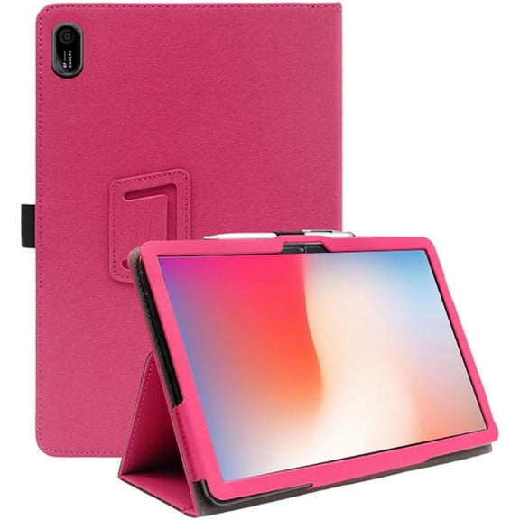 Compatible for Acer Iconia Tab P10 Case, FIEWESEY PU Leather Case Support Auto Sleep/Wake, Magnetic Clasp Pocket Folio Smart Cover for Acer Iconia Tab P10 10.4" Model P10-11-K5P5/P10-11-K70D - Pink
