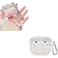 thumbnail image 1 of Compatible with AirPod Pro Clear Case,Cute 3D Stars and Smiley Face Pattern Design,Soft TPU Protective Shockproof Girly Case for AirPod Pro for Women Girls, 1 of 7